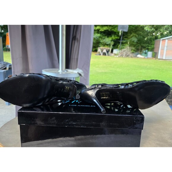 Guess Open Toe Heels Pumps Bootie Strappy Lace Tie Sandals NEW 9.5M Black - Picture 5 of 6